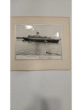 Vintage B & W Photo of The Ship Leonardo Da Vinci Approx. 1960